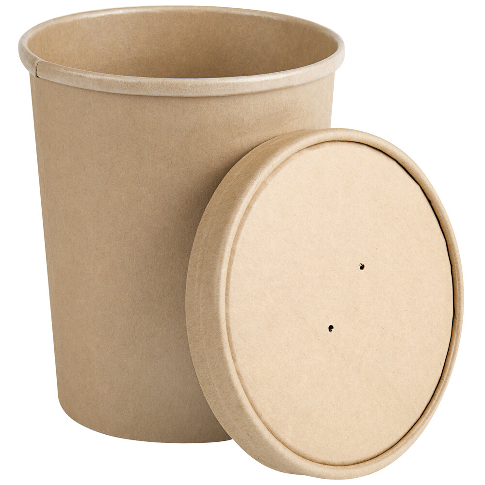 PLA Lined Kraft paper food container with lid